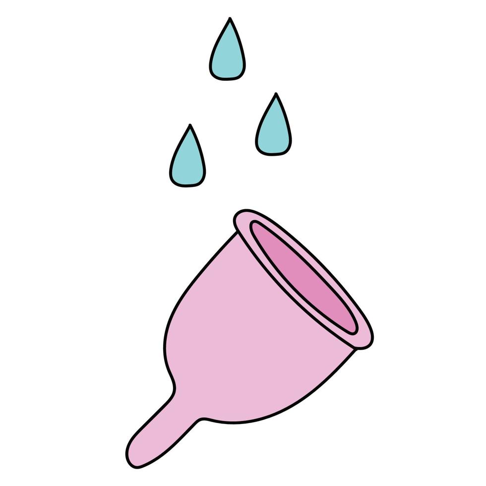 Hand drawn menstrual cup. Zero waste concept vector