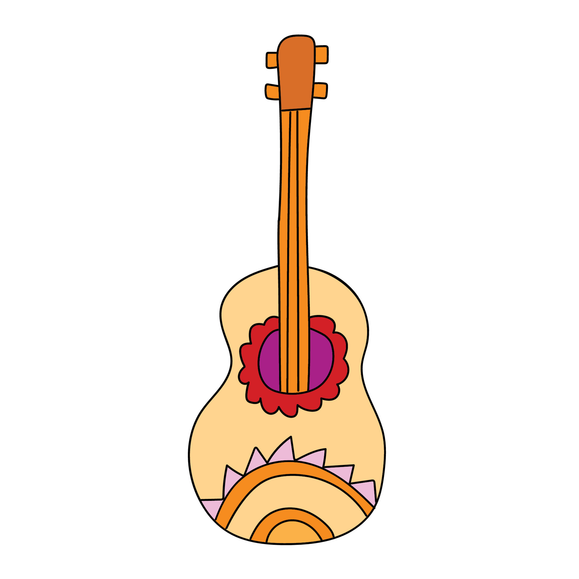 guitarra acústica de dibujos animados 4398077 Vector en Vecteezy