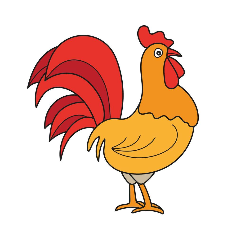 icono de gallo de dibujos animados vector