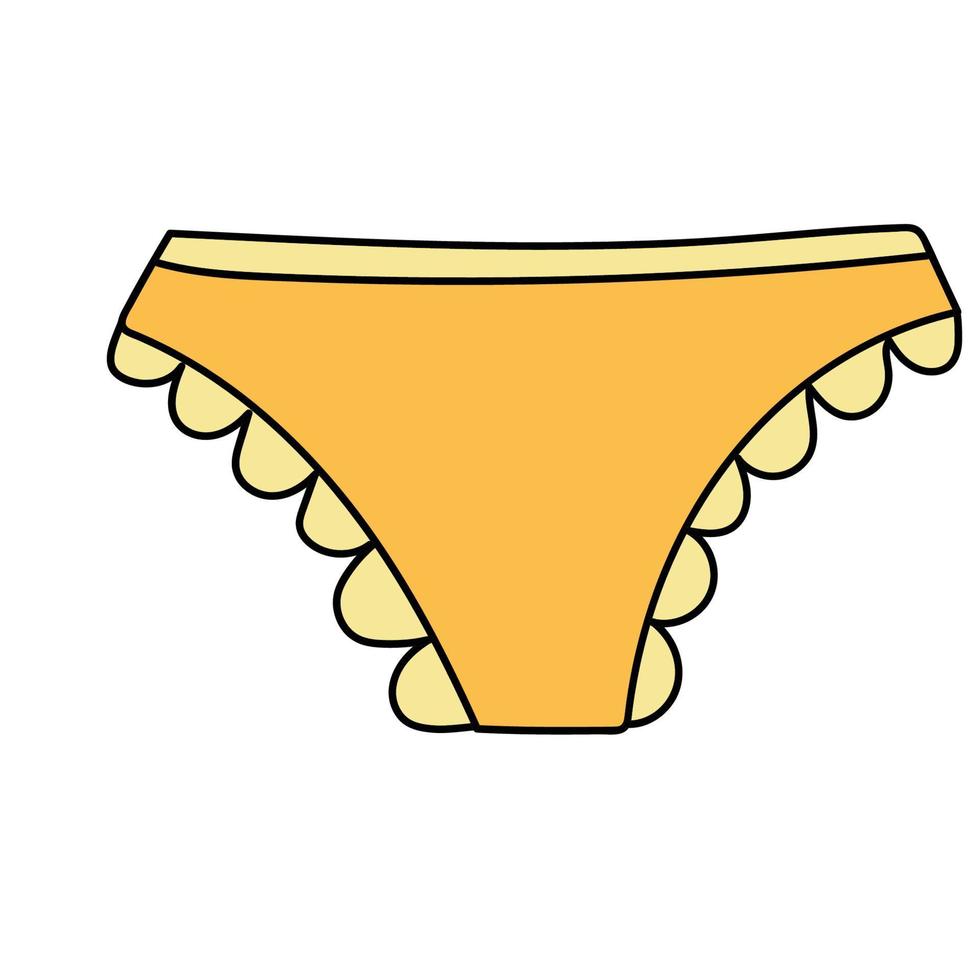 Panties. Women underwear - pink and yellow vector