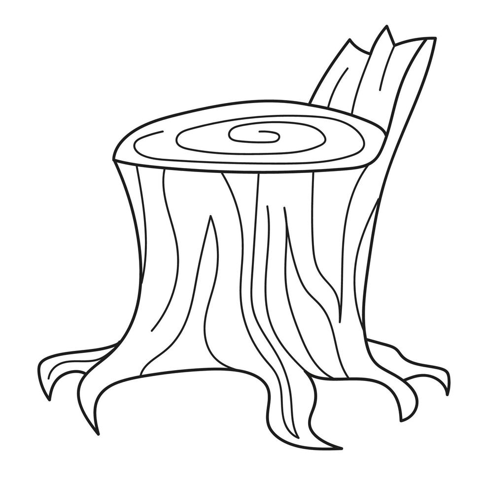 Tree Stump - a cartoon big tree stump vector