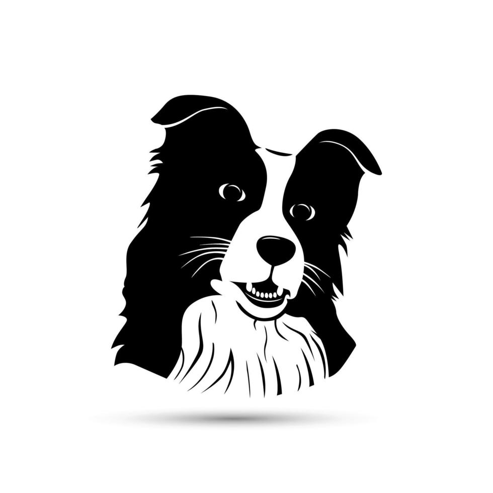 cabeza de border collie vector