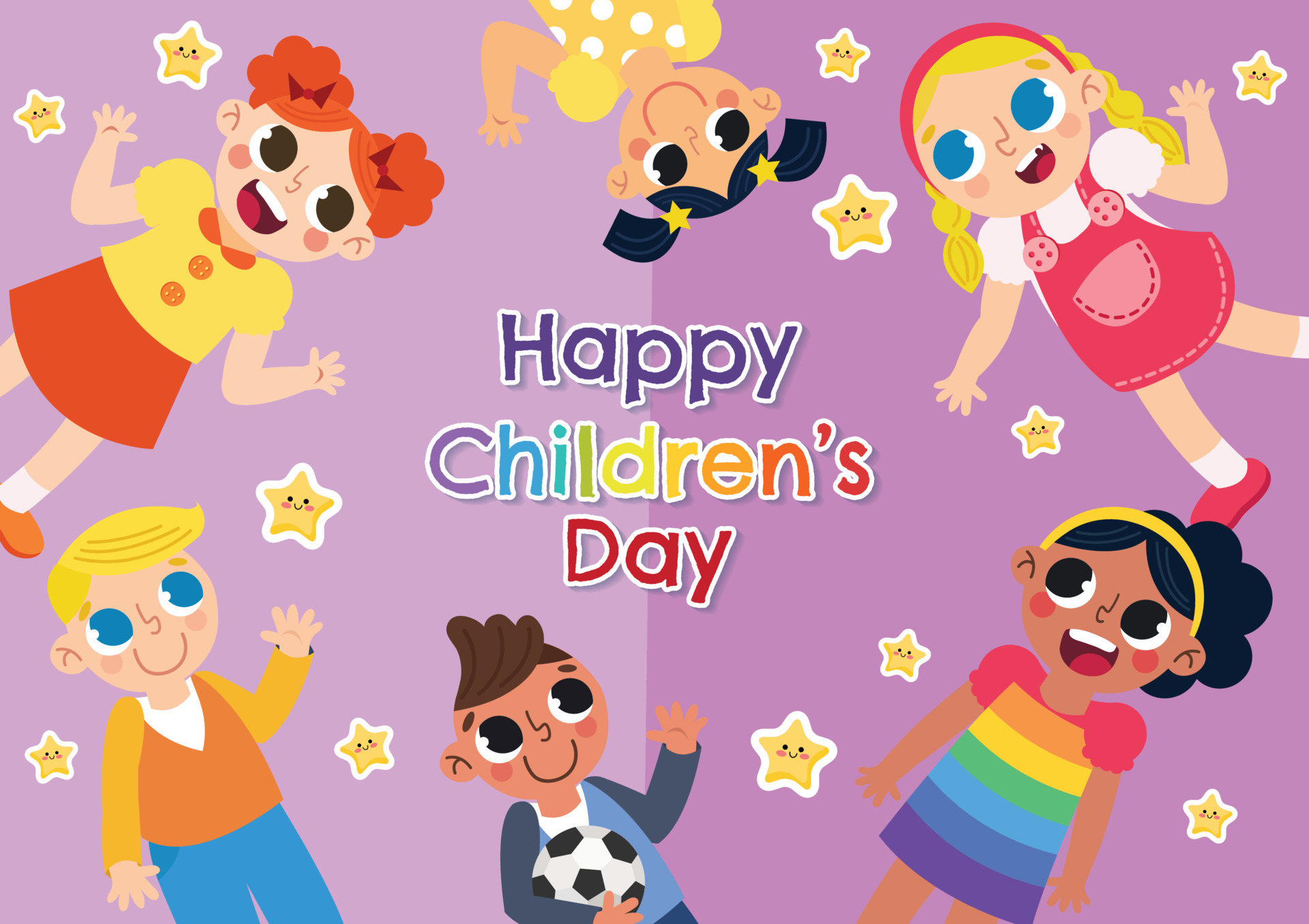 happy Children's day and kid lovely icon colorful 4398387 Vector Art at ...