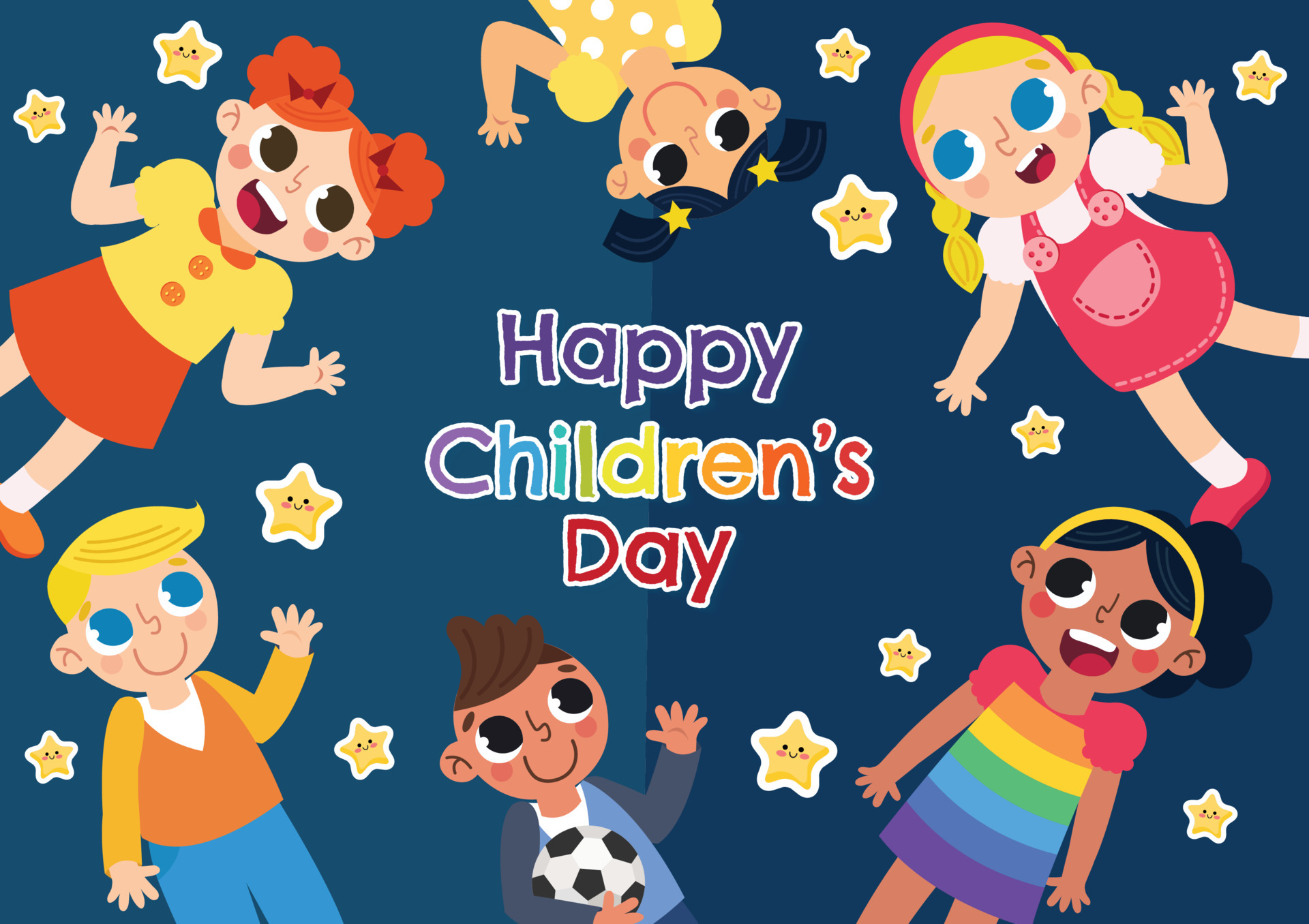 happy lovely Children's day and kid icon colorful 4398395 Vector Art at ...