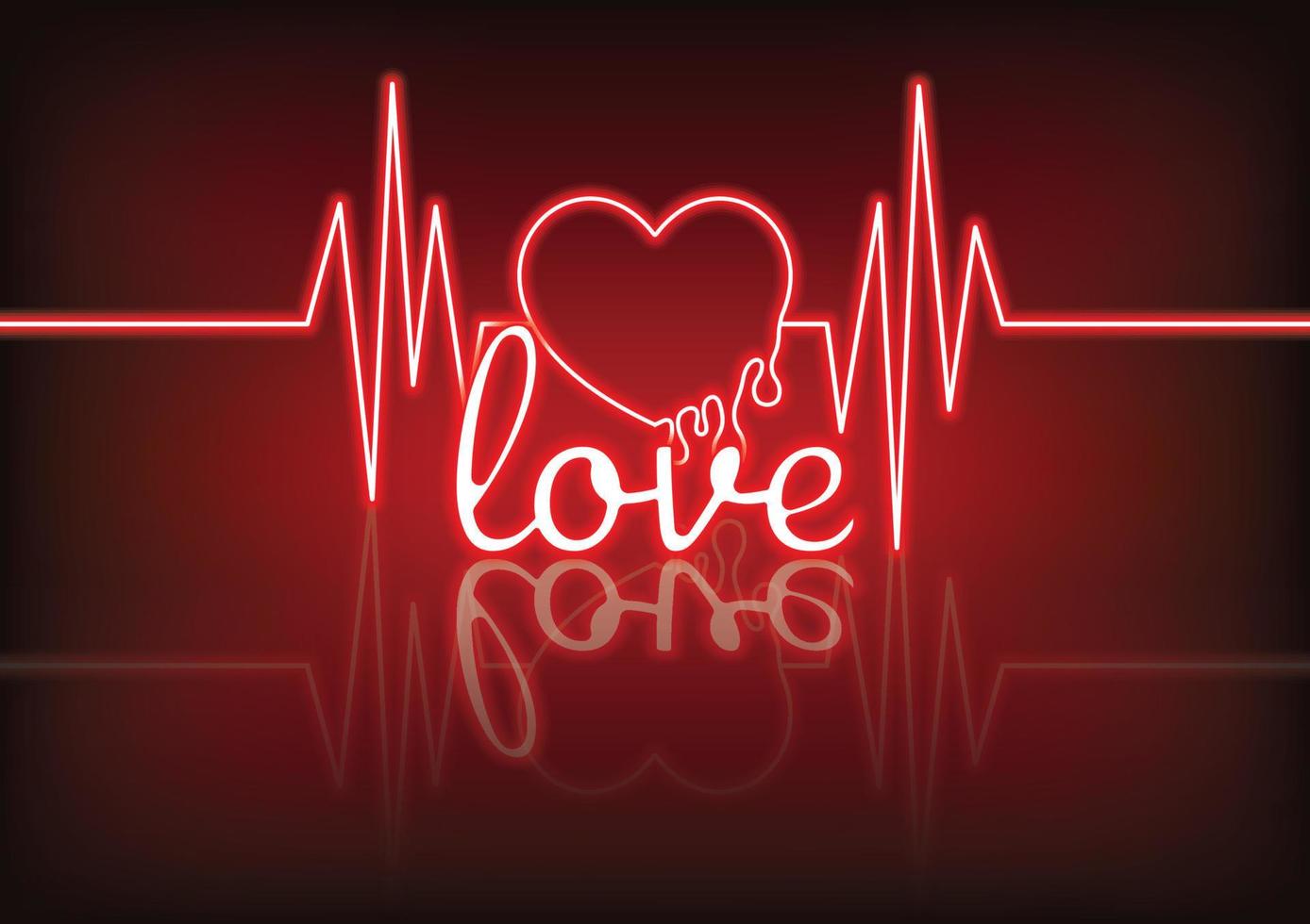 valentine's day lovely neon heart background vector