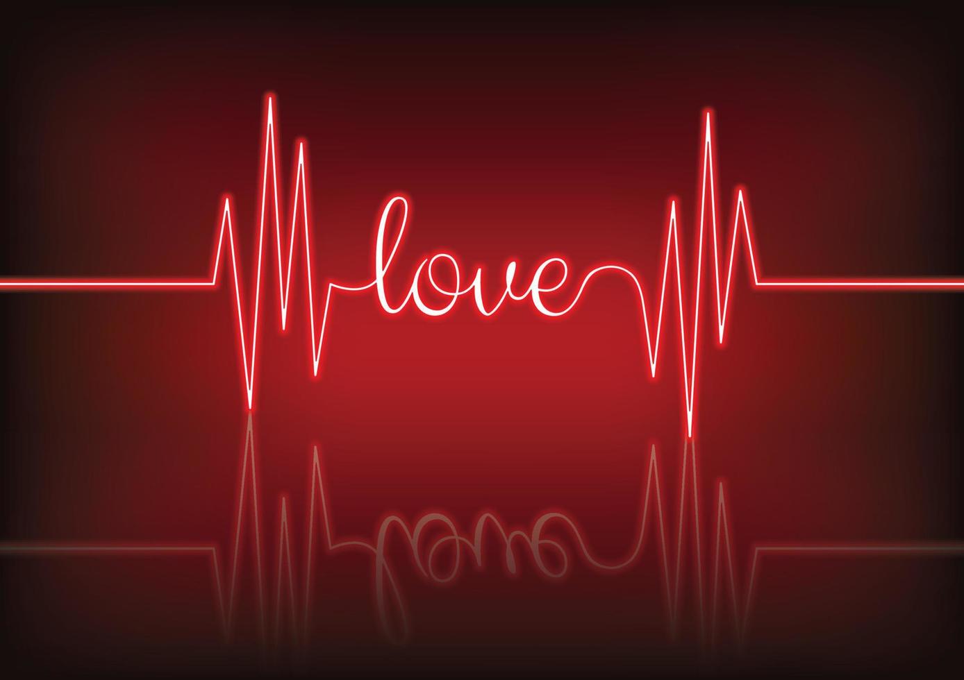 love text valentine's day neon heart background vector