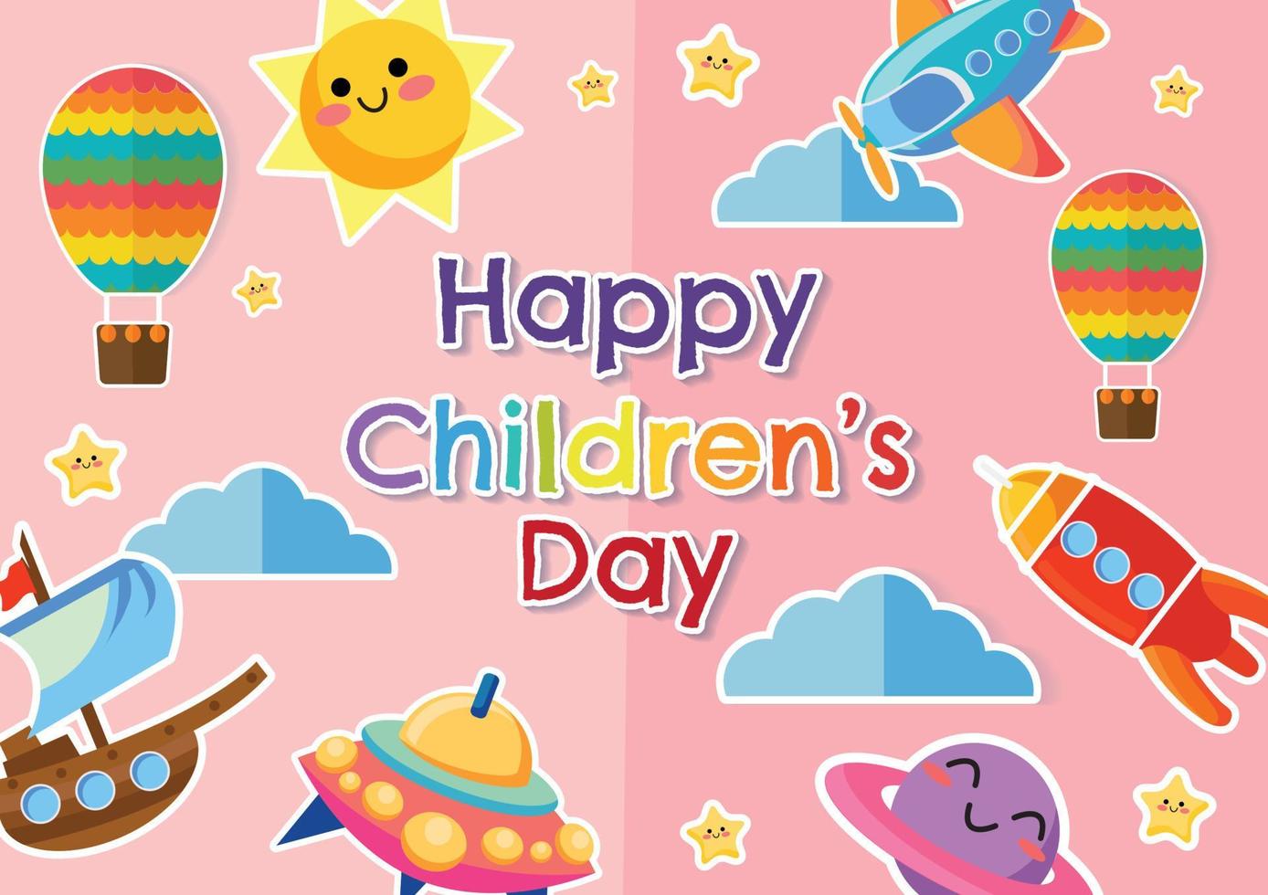 feliz día del niño y niño encantador icono colorido vector