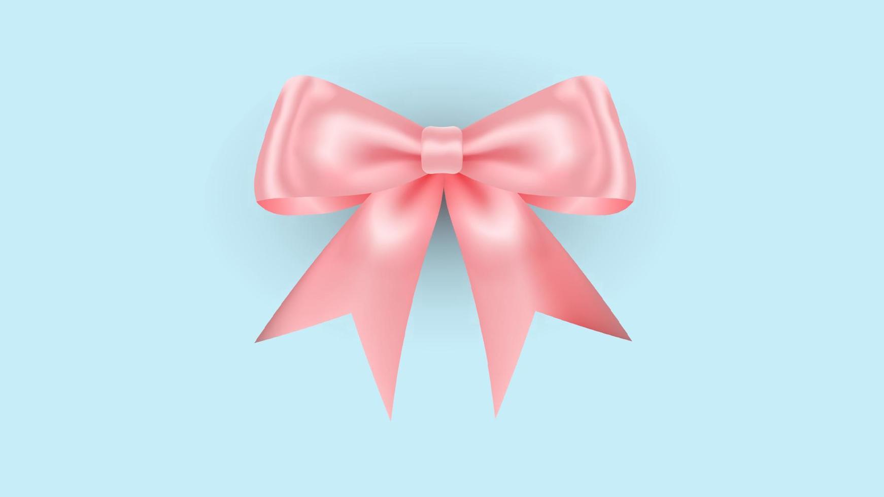 Pink bow of vector illustrator