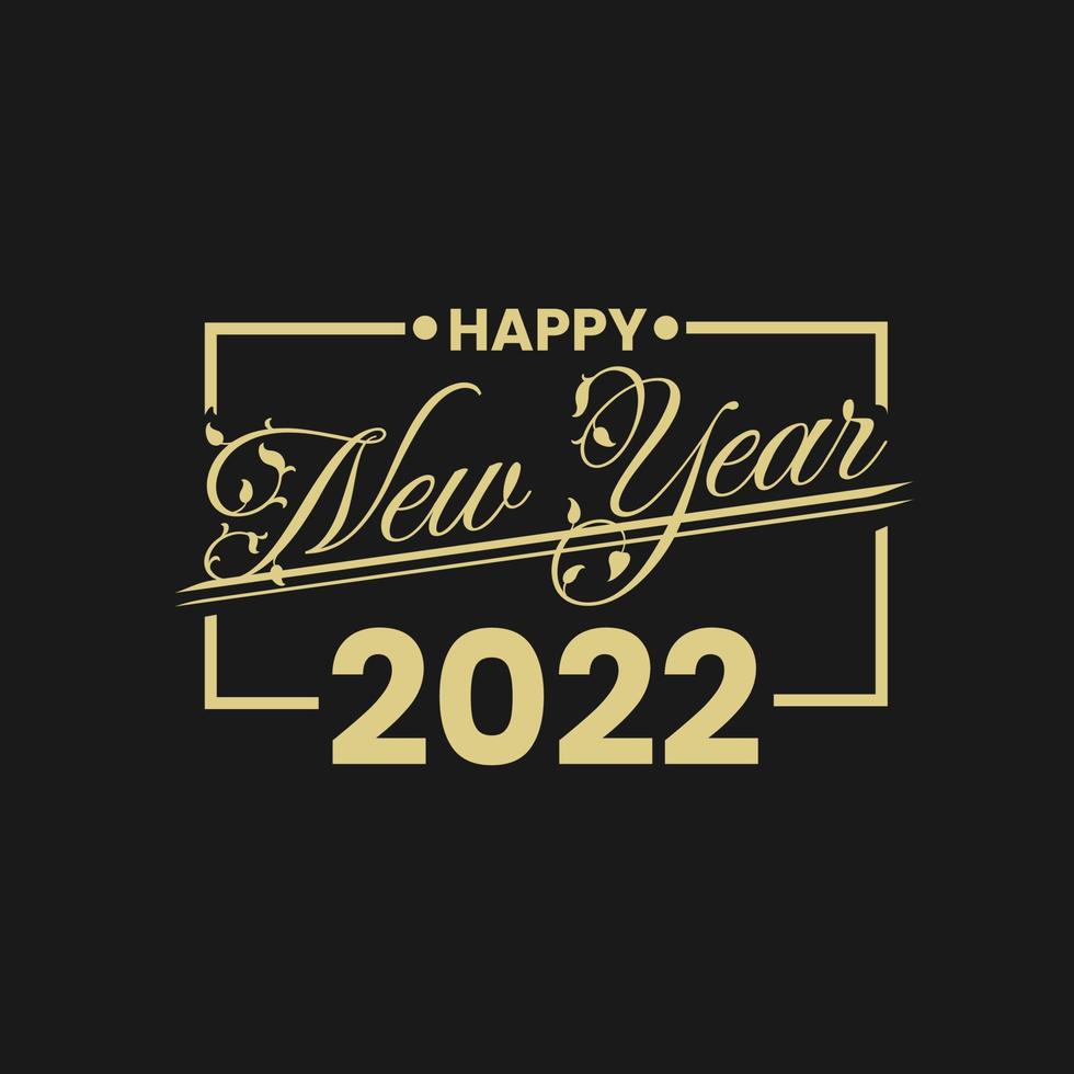 Happy new year calligraphy 2022 vector