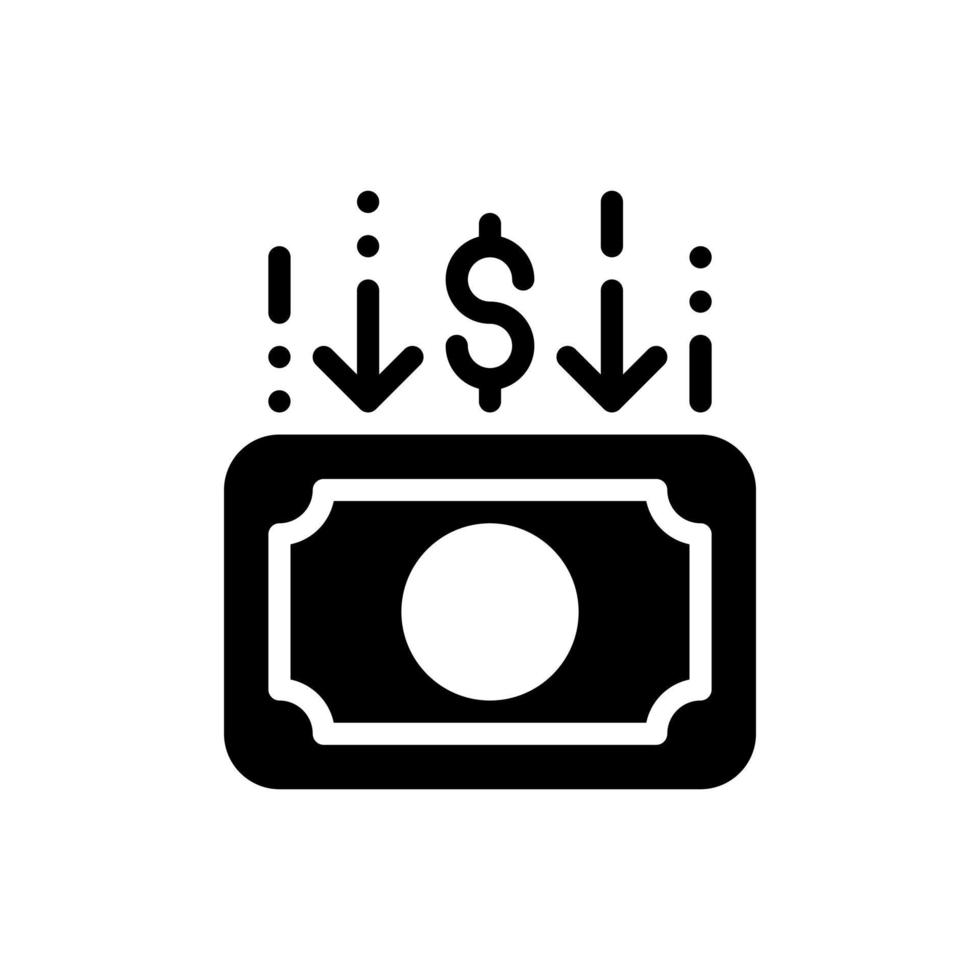 cost reduction glyph style icon isolated on white background vector