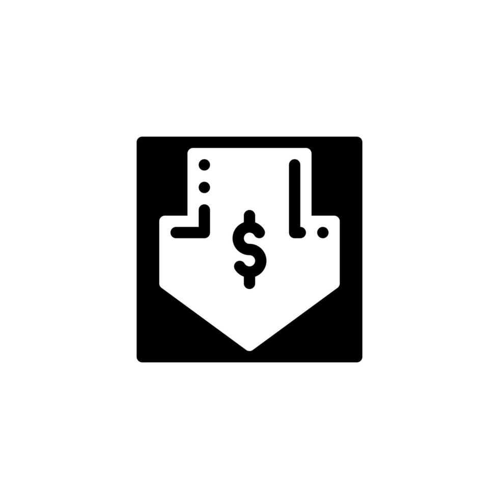 cost reduction glyph style icon isolated on white background vector