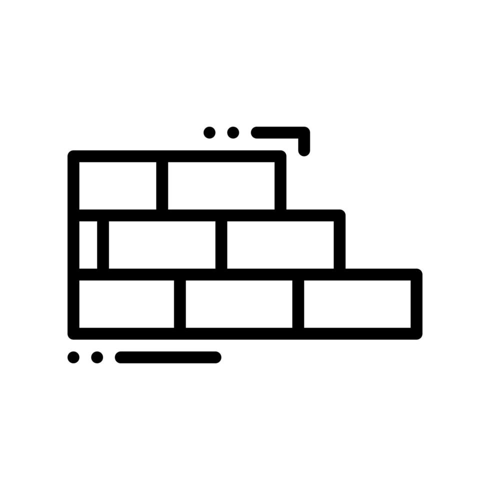 icono de estilo de línea de ladrillos aislado sobre fondo blanco vector