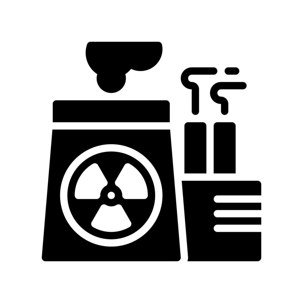 radiation glyph style icon isolated on white background vector