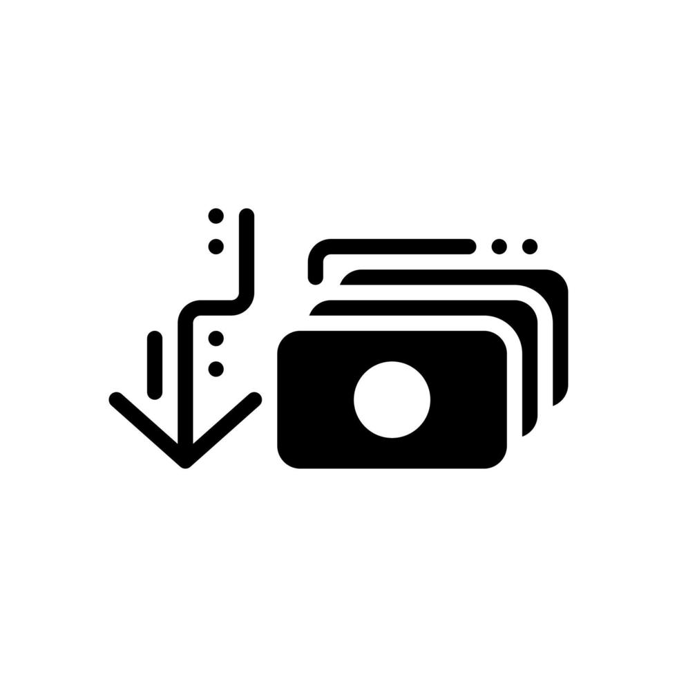 cost reduction glyph style icon isolated on white background vector