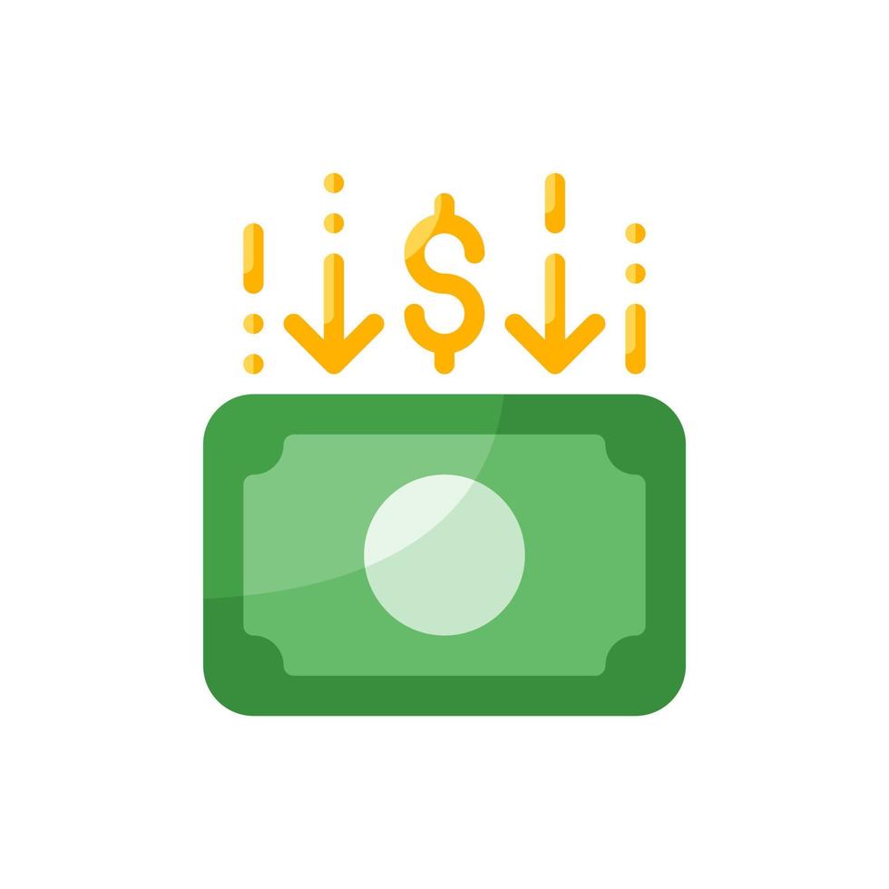 cost reduction flat style icon isolated on white background vector