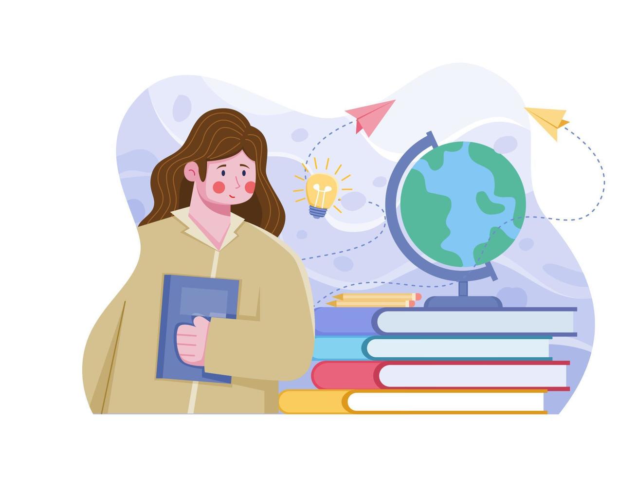 Selamat Hari Guru nasional mean Happy national Teacher's Day. Indonesian Holiday national Teacher's Day Illustration. can use for banner, greeting card, poster, web, social media, print. vector