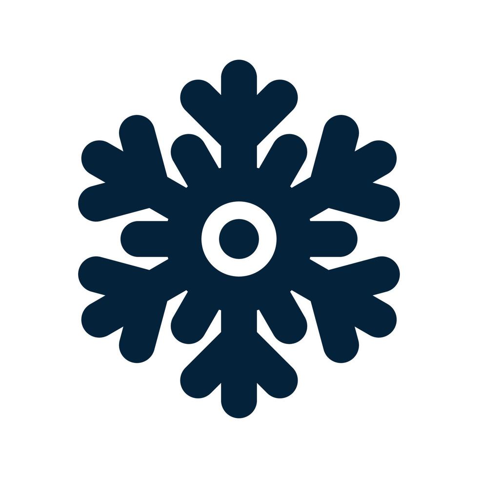 Snowflake Silhouette. Christmas and Winter Traditional symbol for logo, web, print, sticker, emblem, greeting and invitation card design and decoration vector