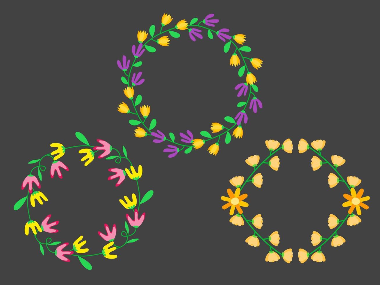 flowers wreath frame for wedding or greeting vector