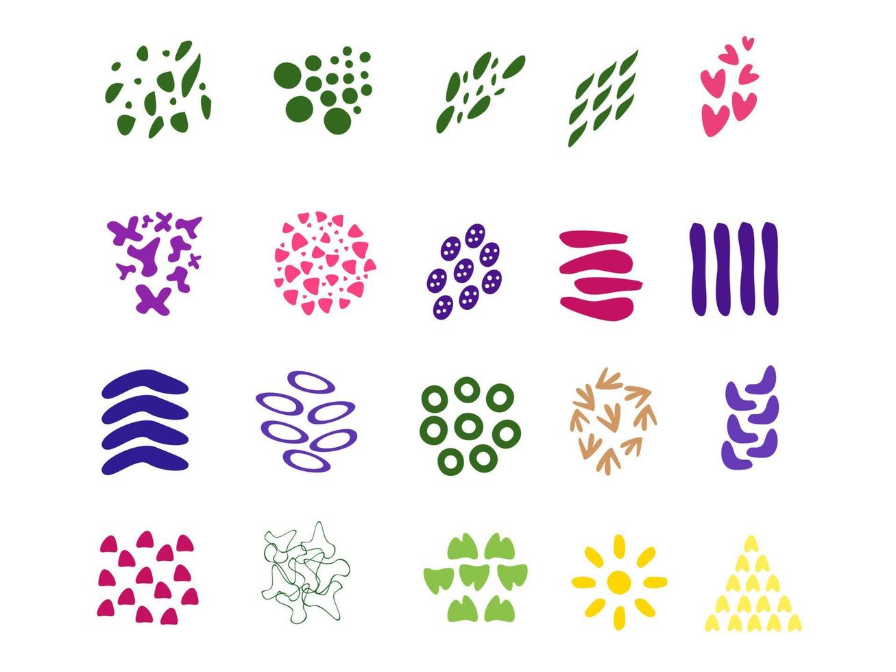 set of abstract organic geometric shapes vector