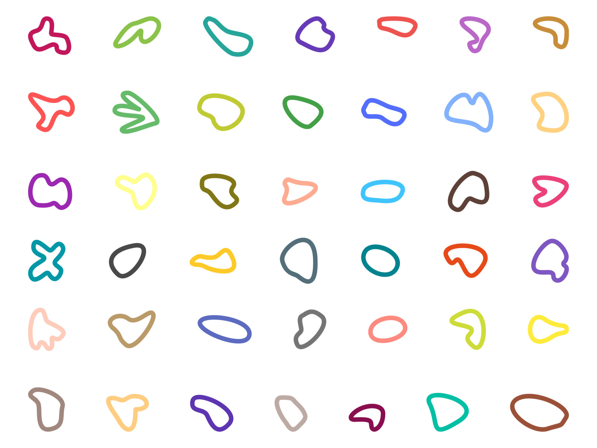 set of abstract organic geometric shapes line art 4398771 Vector Art at