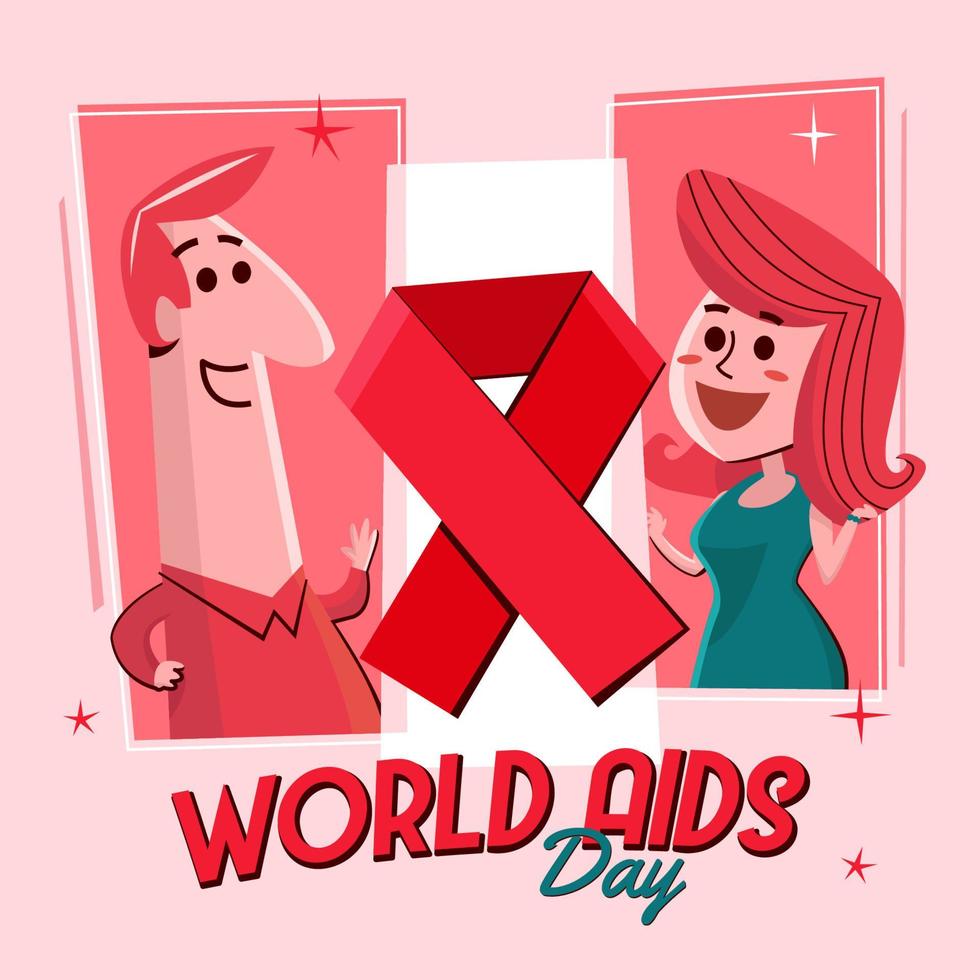 Retro Style of World Aids Day vector