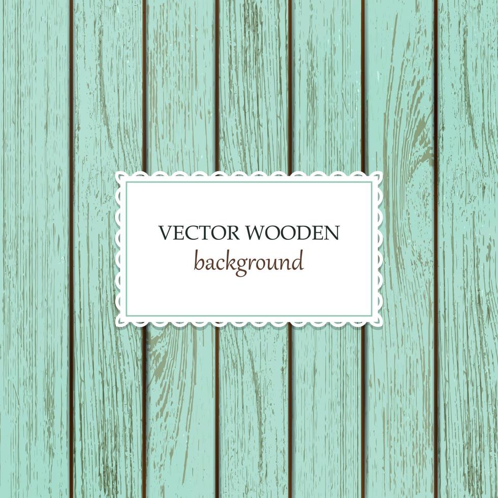 Vector wooden background. Turquoise  wood backdrop. Trendy natural boards. Old vintage panels. Good for mock-ups