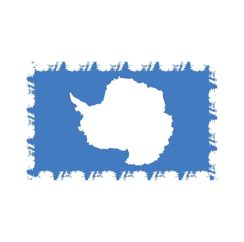 Antartica Flag With Watercolor Painted Brush vector