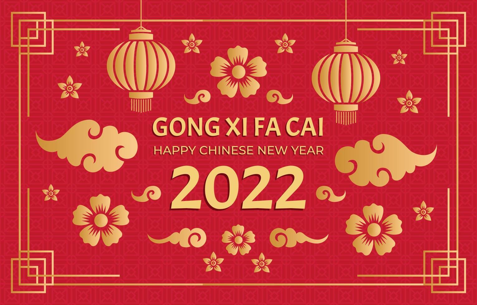 Greeting Chinese New Year Gong Xi Fa Cai Background vector