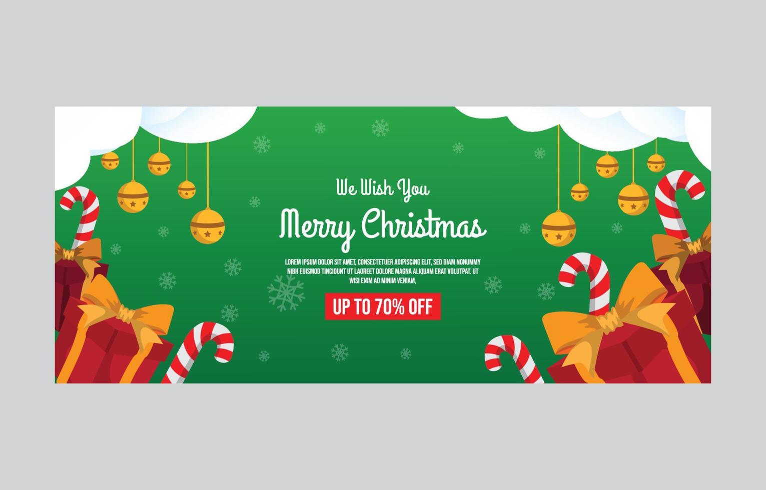 New Year Banner Christmas Sale Template vector