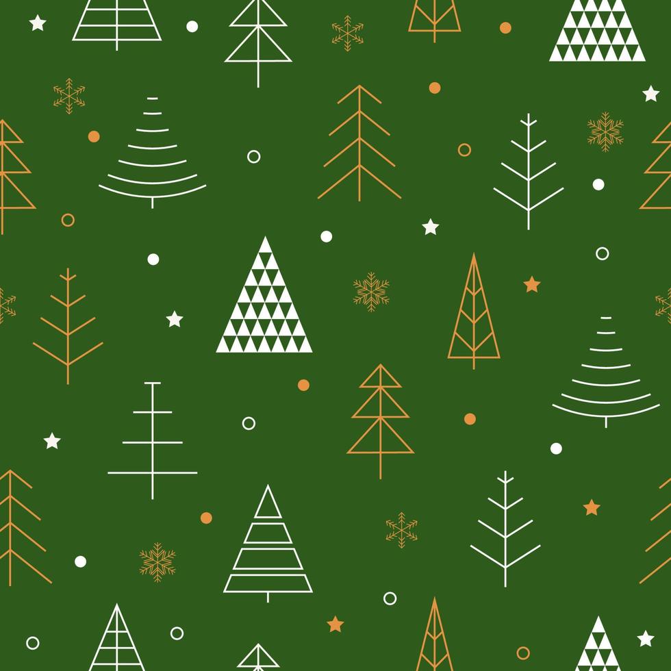 Green Winter Christmas Seamless Pattern vector