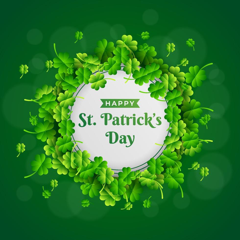 St. Patrick's Day Background with Shamrock Leaves vector