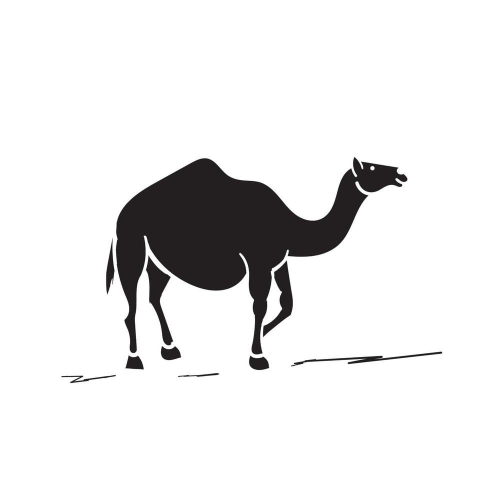 doodle camel illustration hand drawn style vector isolated