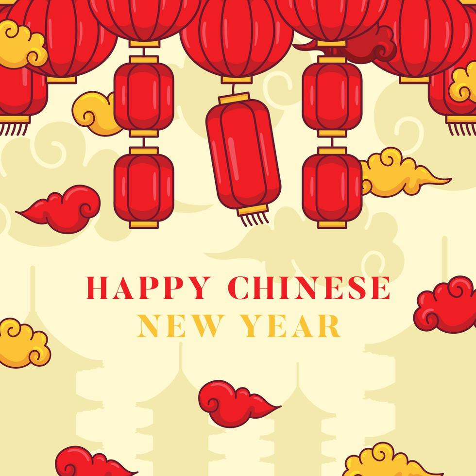 Chinese New year Lantern Composition vector