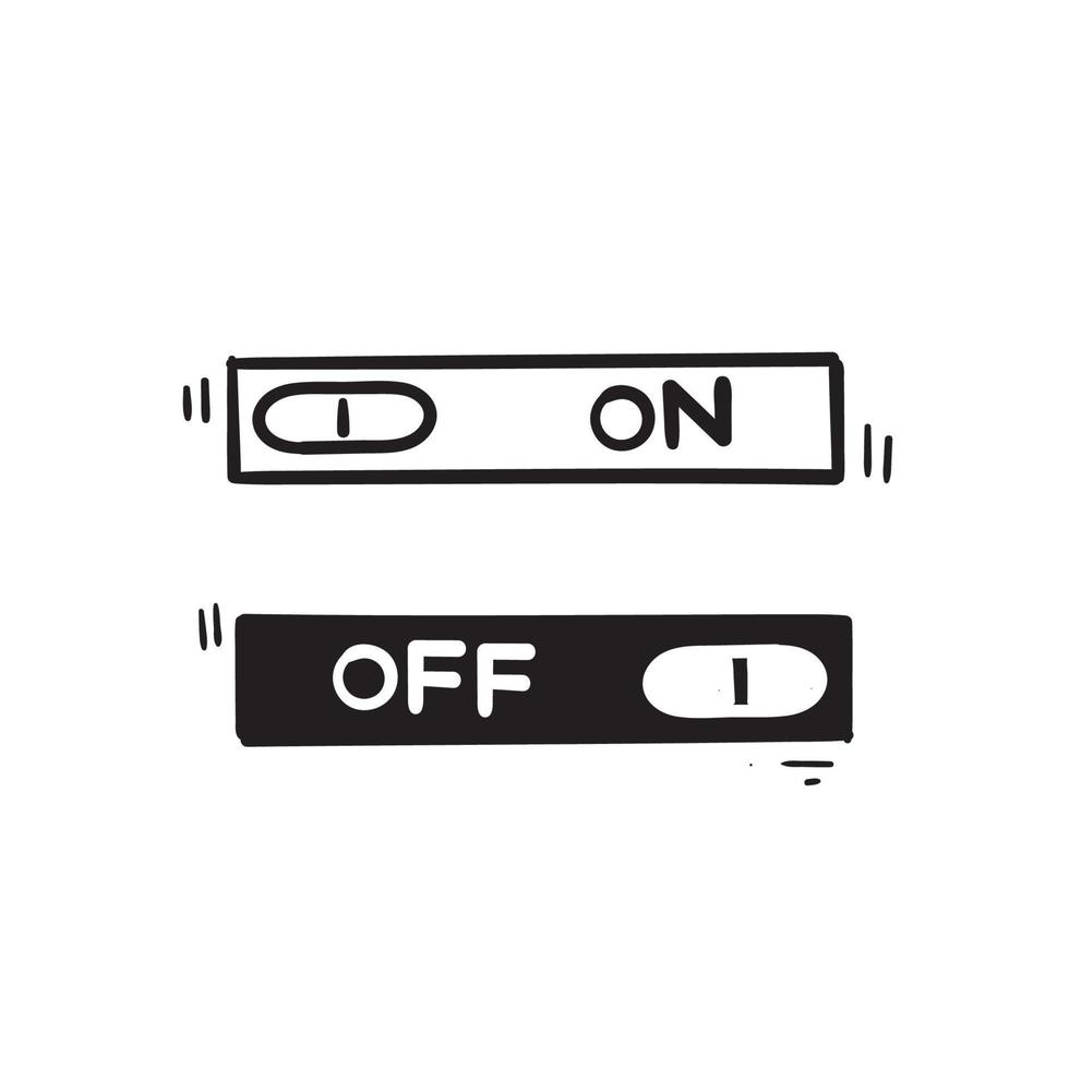 hand drawn On off icon. Switch button. Vector illustration. doodle style