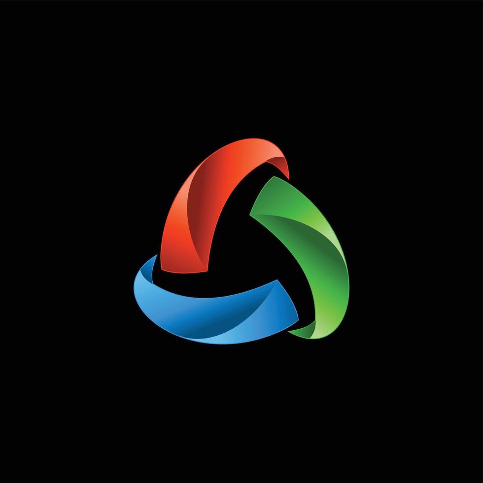 3d triangle logo vector