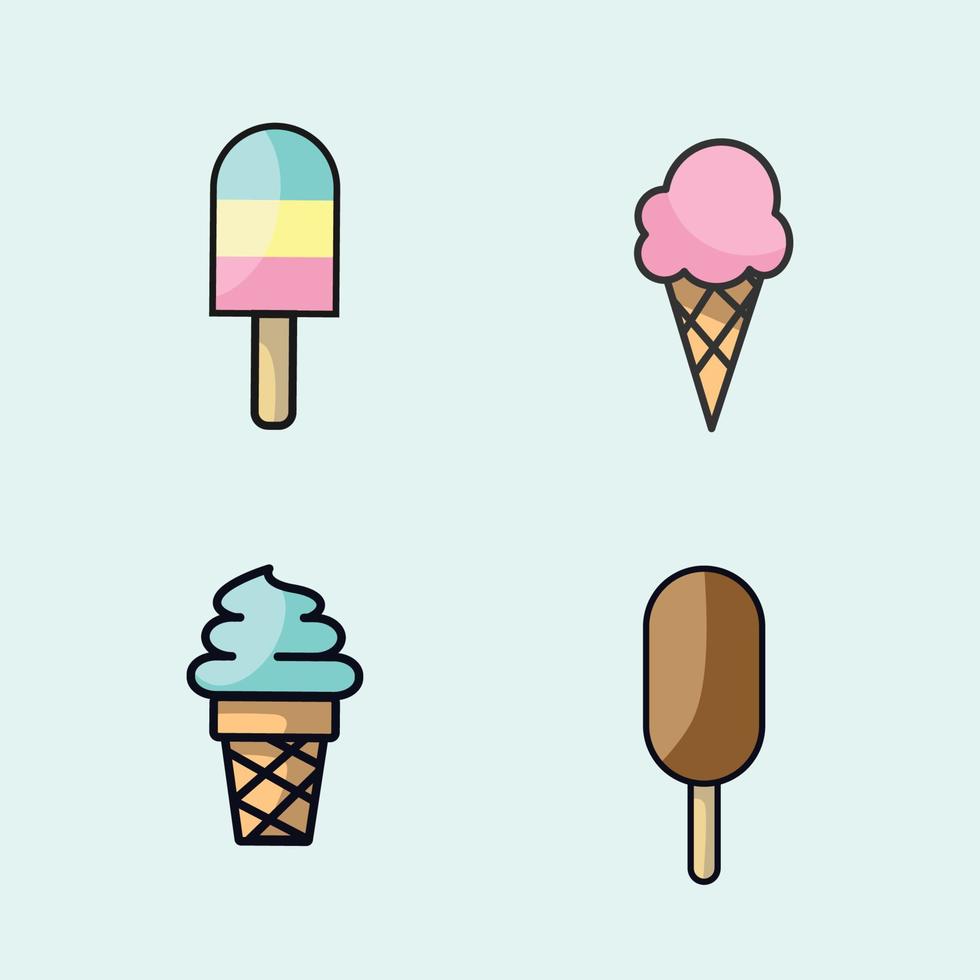 set of ice cream vector download