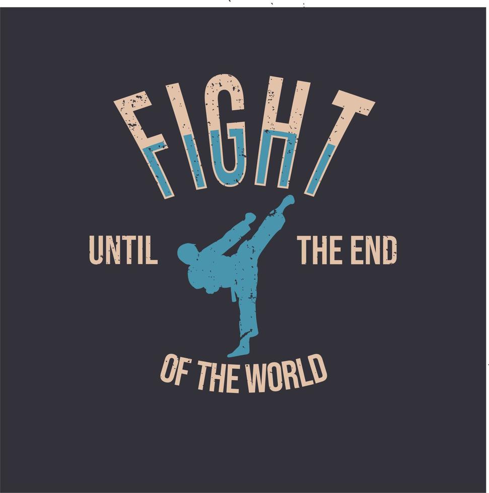 t shirt design with silhouette man doing his kick karate martial art simple illustration vector