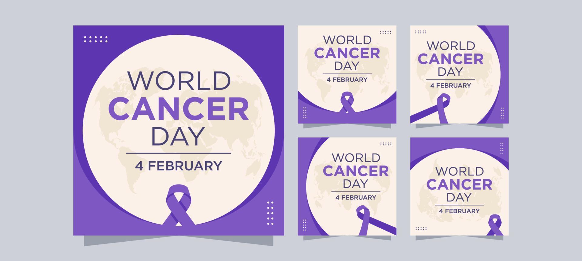 colección de tarjetas del día mundial del cáncer vector