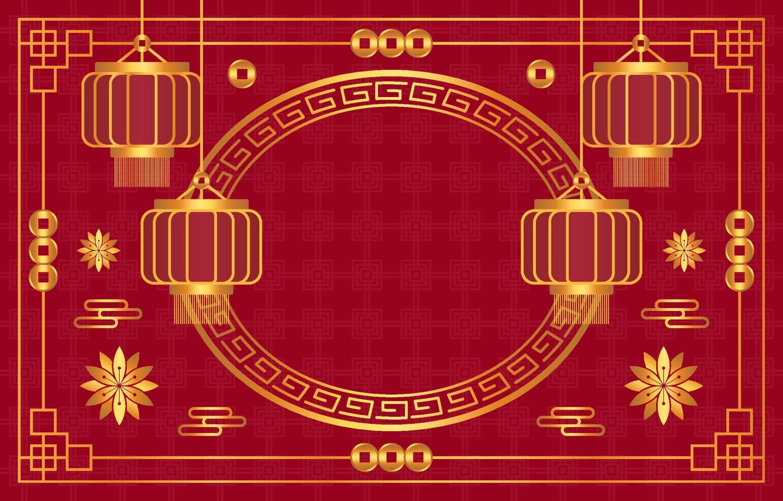 Chinese New Year Red Background vector