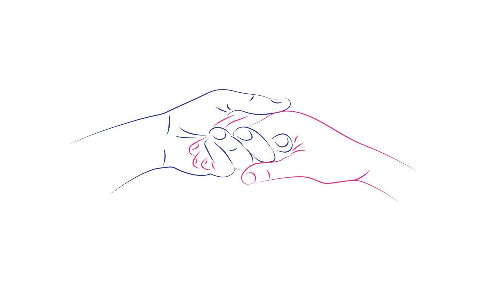 two hand helping line logo symbol icon vector graphic design