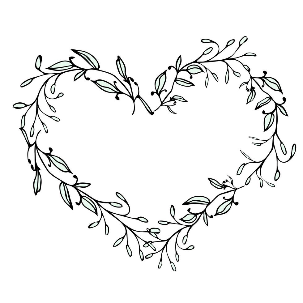 Spring heart frame forcard for Valentines day card vector
