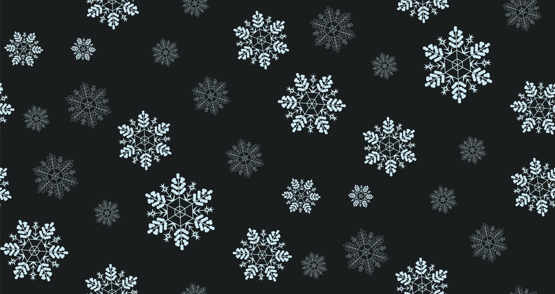 Snowflakes Seamless Background Pattern Dark Theme photo