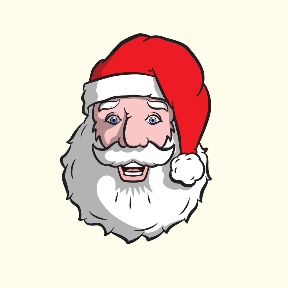 ilustración de la cabeza de santa claus papá noel vector