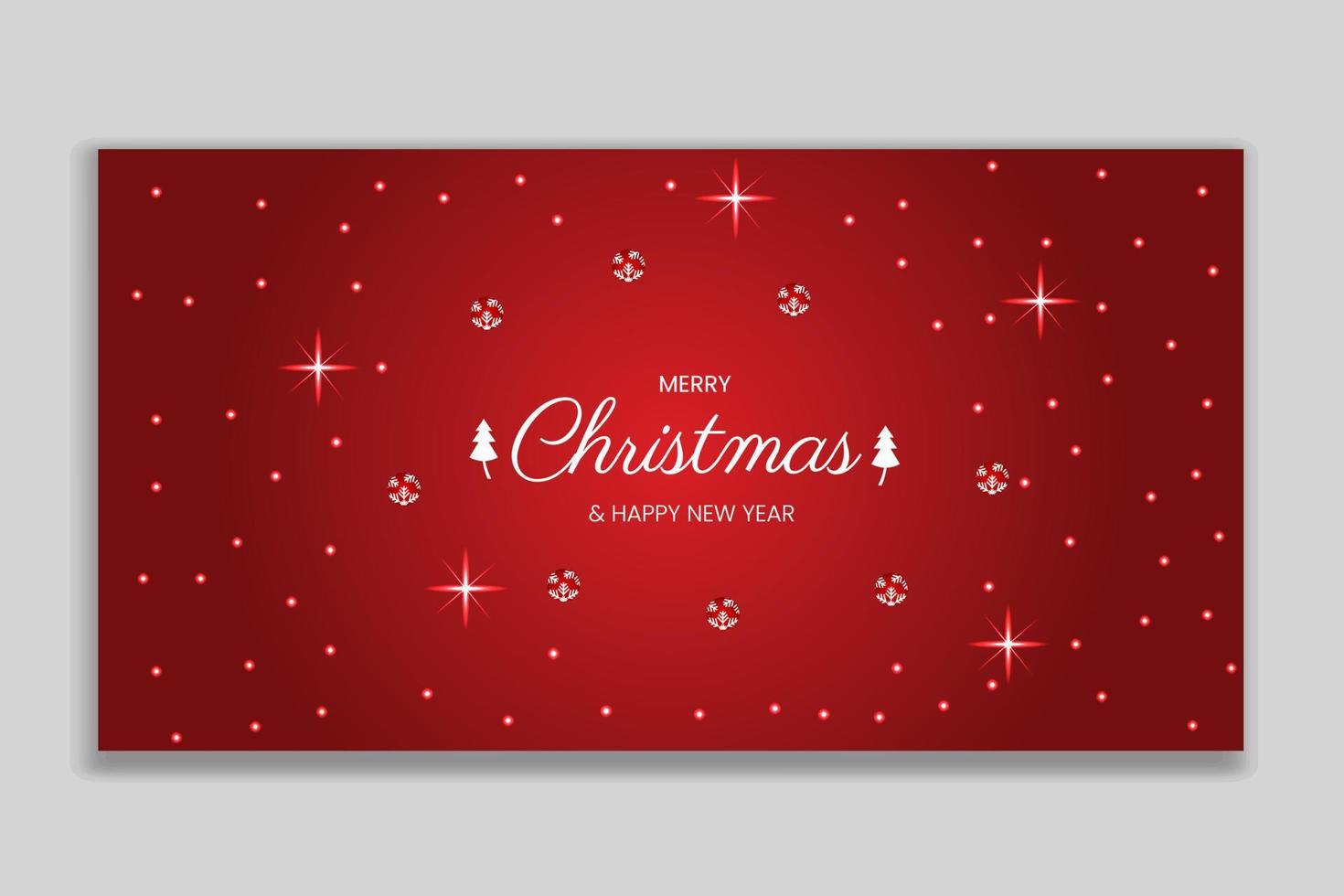 merry christmas red greeting card and social media with sparkles vector