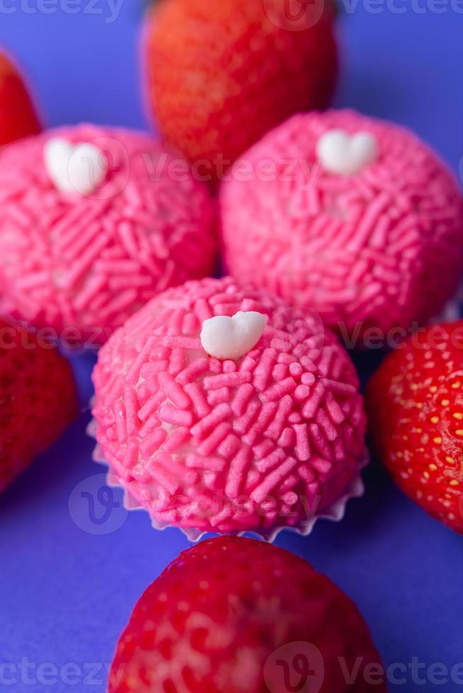 Strawberry chocolate truffle photo