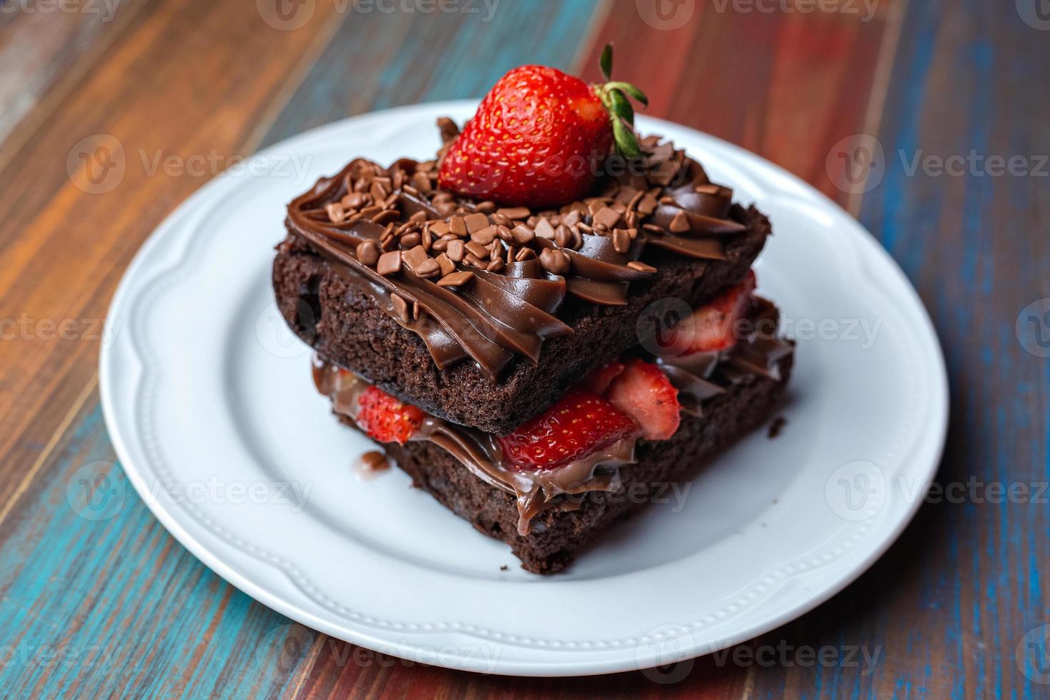 Chocolate Cake With Strawberry photo