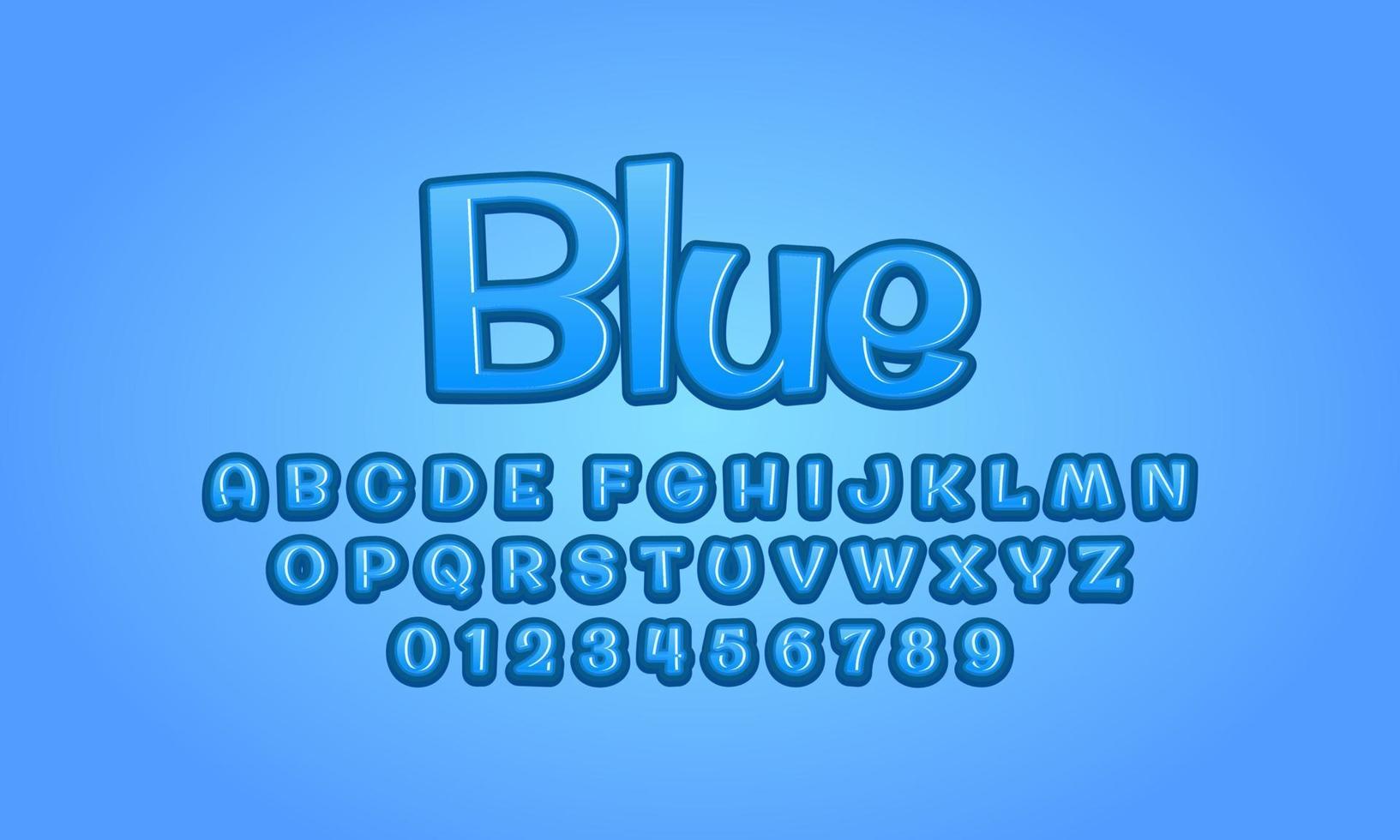 blue style editable text effect vector