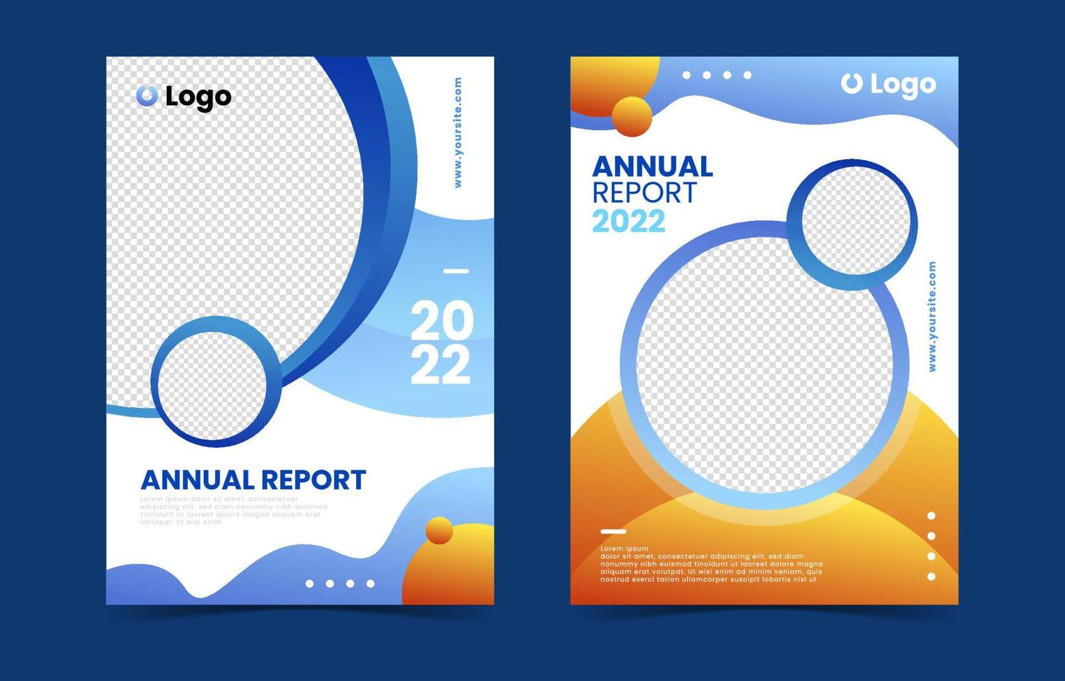 Annual Report for Business Set Template vector