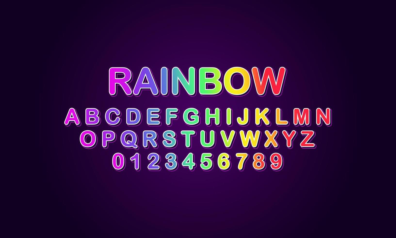 efecto de texto editable estilo arco iris vector