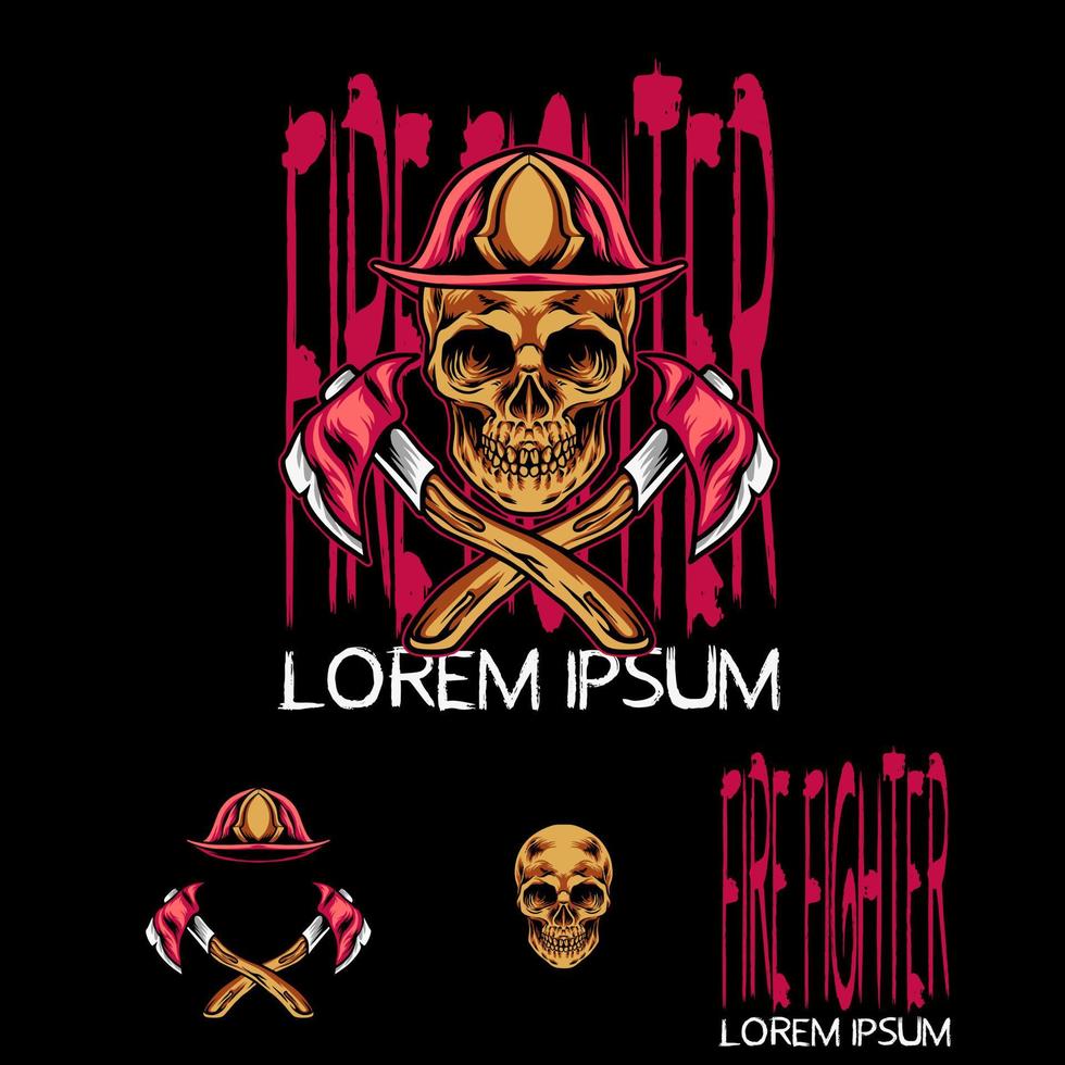 Skull Fire Fighter vector